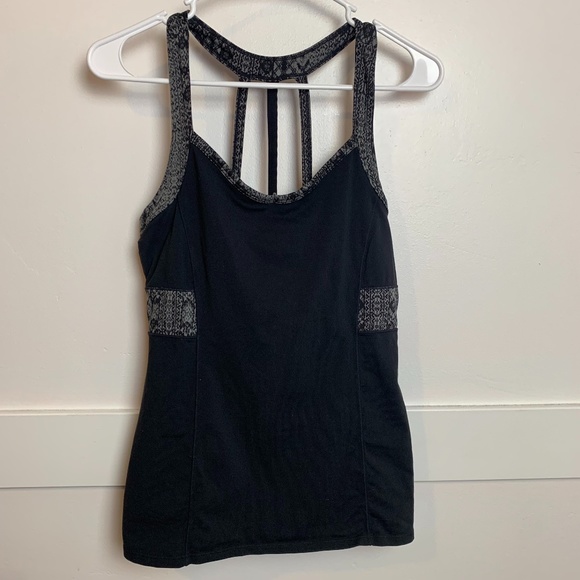 Athleta Black & Gray Prisma Strappy Back Tank Top - Picture 3 of 8